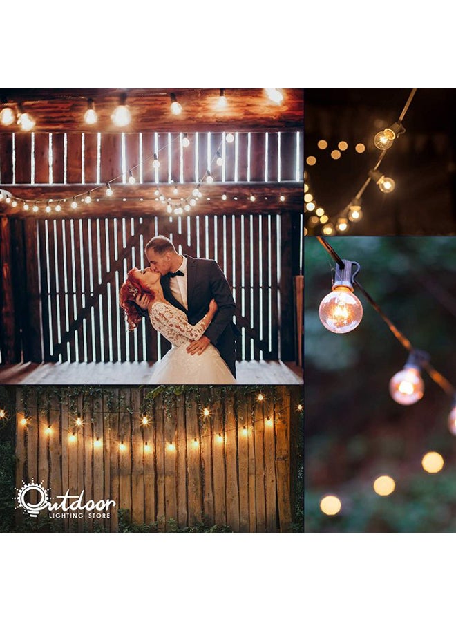 بيوينتي سلسلة مصابيح G40 بتصميم كروي مكونة من 25 مصباحاً بطول 25 قدماً ذهبي/شفاف/أسود 8متر - Image 3