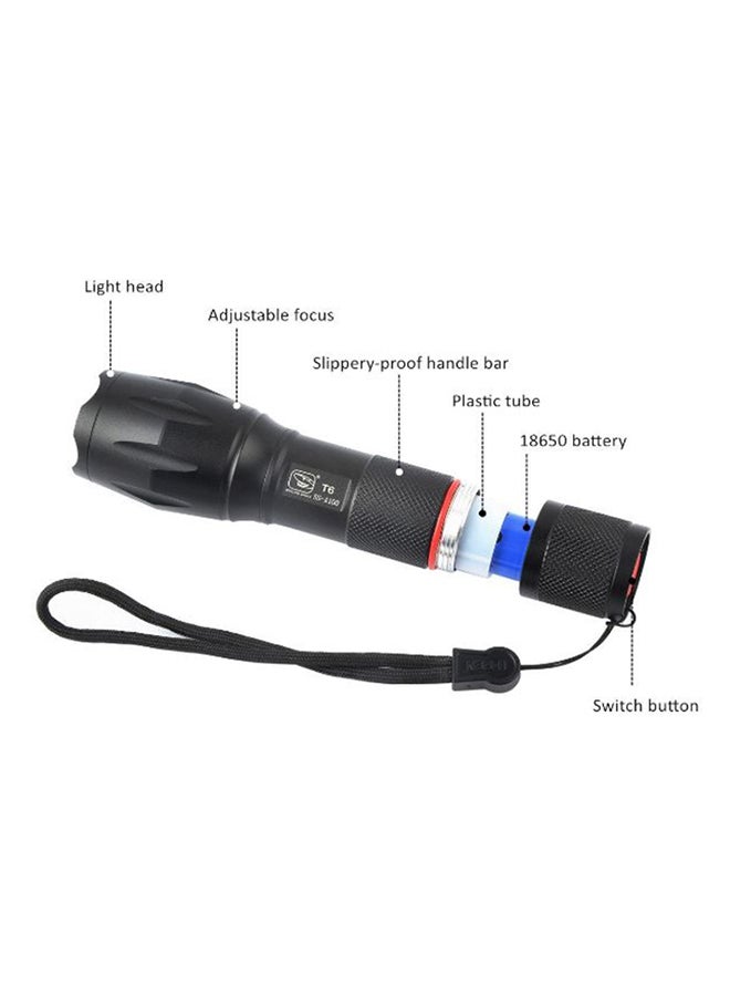 Beauenty 2000 Lumens Adjustable Focus Zoomable Flashlight Black 4x13cm  - Image 2