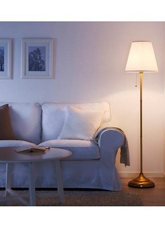 Beauenty Decorative Floor Lamp With White Lampshade Metal ‎40 watts White/Gold 155x28x36cm - Image 2