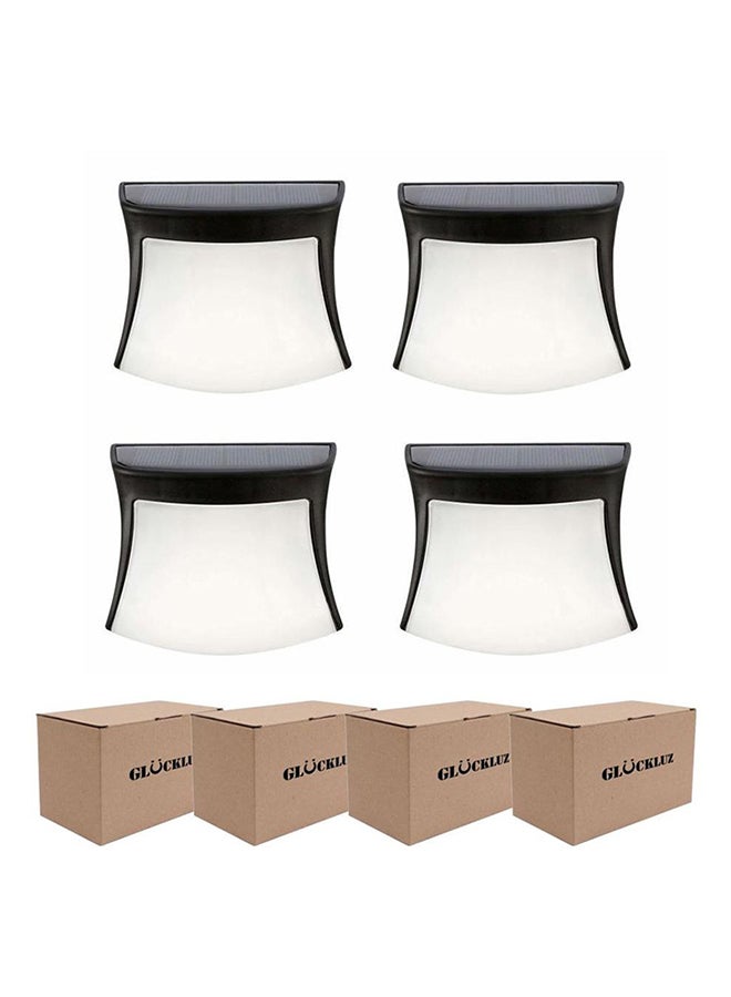 Beauenty 4 Pack 3 LED Outdoor Solar Lights Wall Light White 11x11cm - Image 2