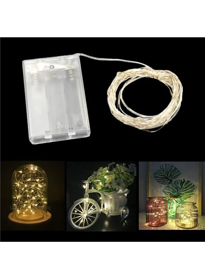 بيوينتي شريط إضاءة LED من 20 مصباح بطول مترين، بتصميم نجوم على شكل سلك من النحاس أبيض 2متر - Image 2