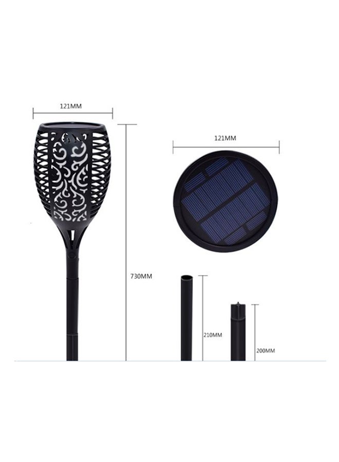 بيوينتي طقم مصابيح LED للحديقة بنمط وميض لهب يعمل بالطاقة الشمسية من قطعتين أسود 13 x 35سم  - Image 4