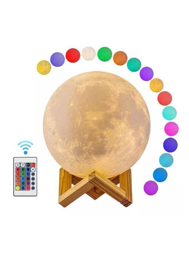 3D USB LED Moon Lamp With Stand Beige