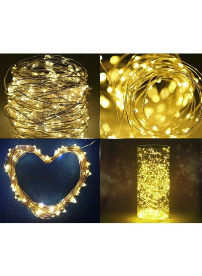 بيوينتي مجموعة مكونة من 4 سلاسل مصابيح تعمل بالطاقة الشمسية أصفر/أسود 12x19سم - Image 2