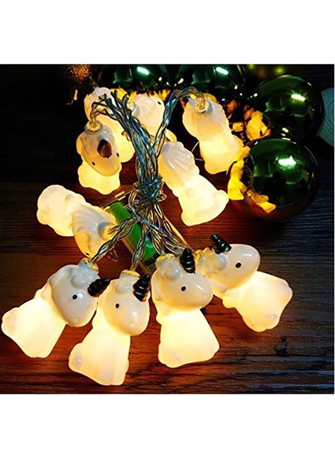Beauenty 10 LED Unicorn String Light For Christmas White 14x14cm White 14x14cm - Image 2