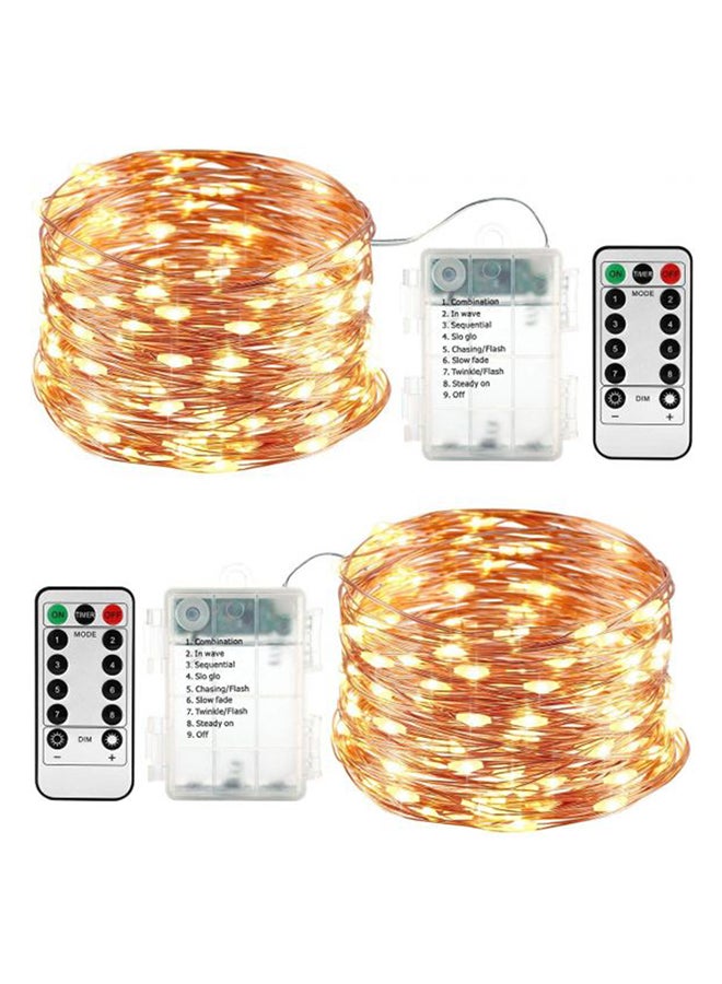 بيوينتي طقم أشرطة إضاءة مع جهاز تحكم عن بعد مكون من قطعتين أبيض 8x15سم - Image 2