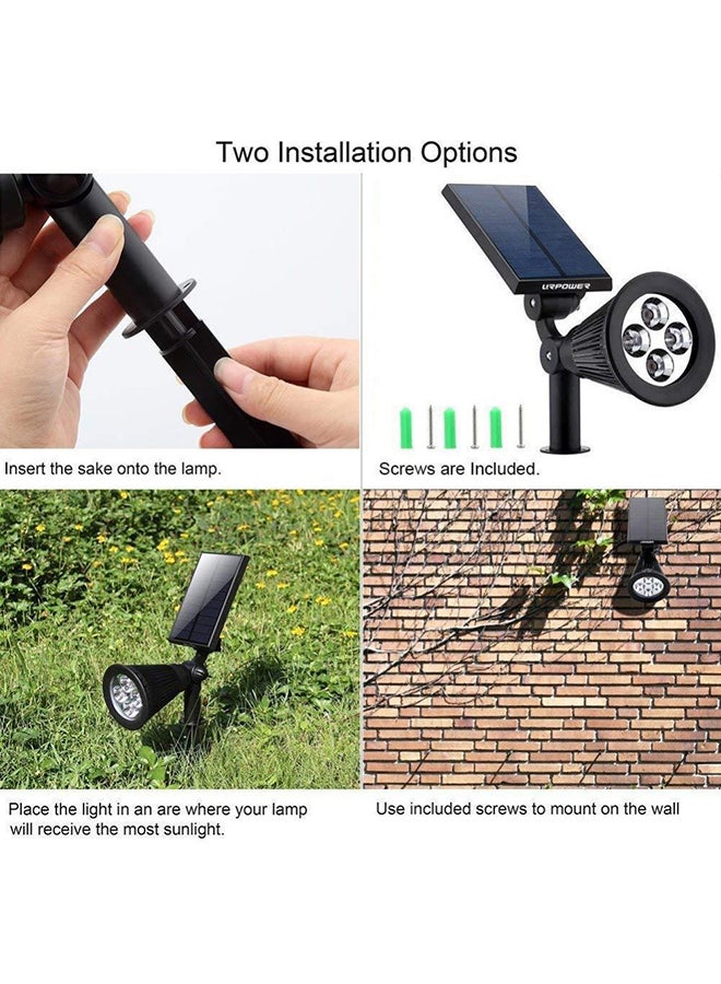 بيوينتي مجموعتان من مصباح جداري بإضاءة LED بتصميم مضاد للماء ويعمل بالطاقة الشمسية أسود - Image 3