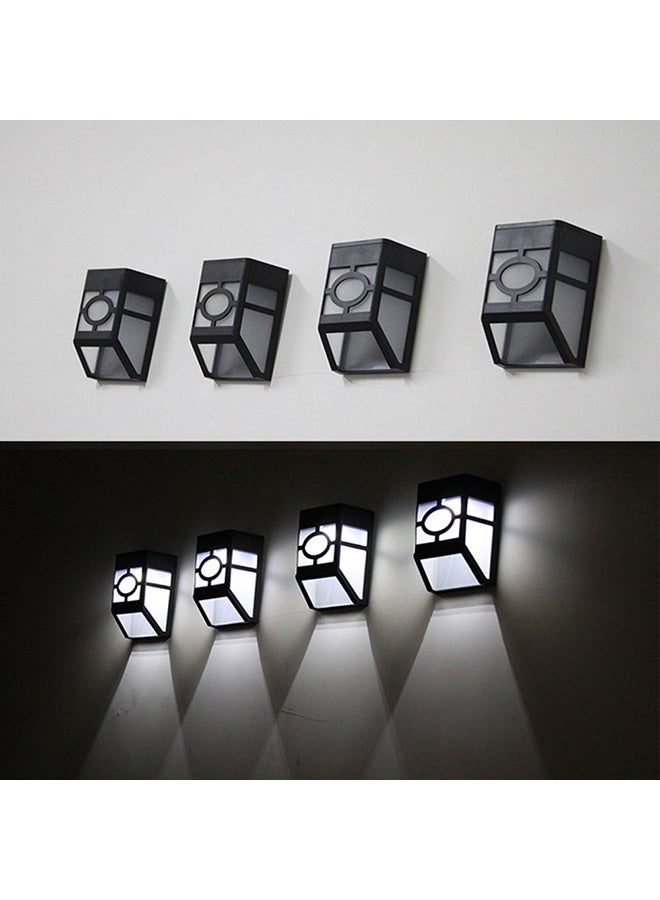 بيوينتي مجموعة من 4 مصابيح جدارية بإضاءة LED وتعمل بالطاقة الشمسية ومناسبة للأماكن الخارجية أسود  - Image 2