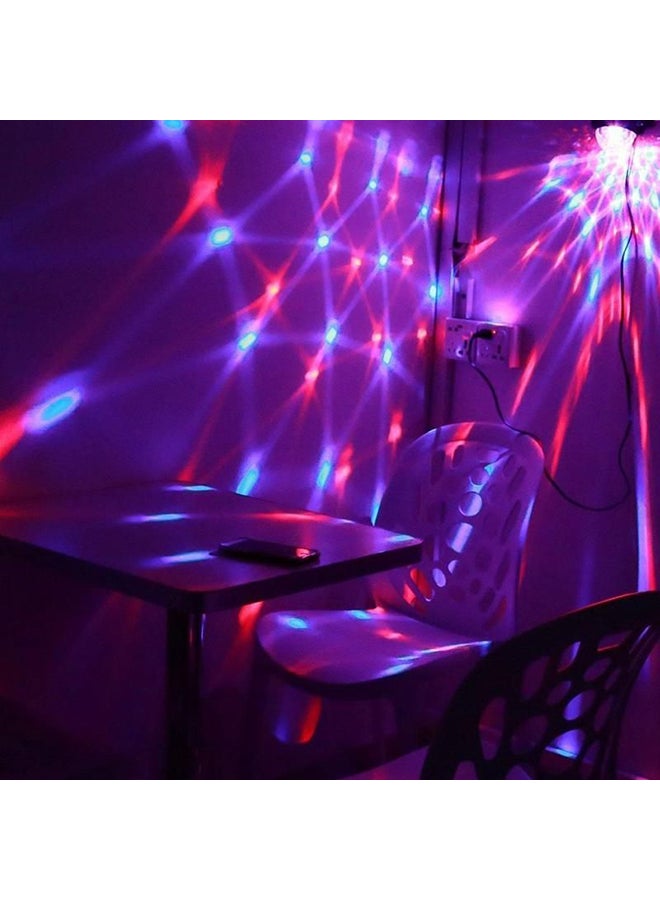 Crystal Disco Magic Ball Strobe LED Lamp With A Rod For Fixing And Remote Control Black