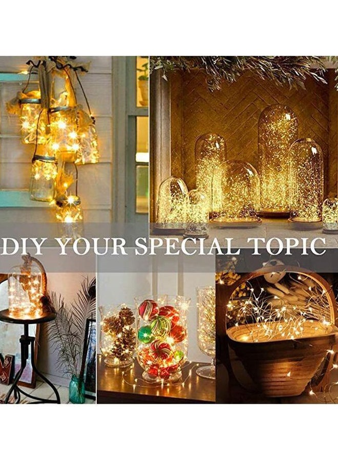 بيوينتي مجموعة من 16 شريط إضاءة LED يعمل بالبطارية أصفر 5x20سم - Image 3