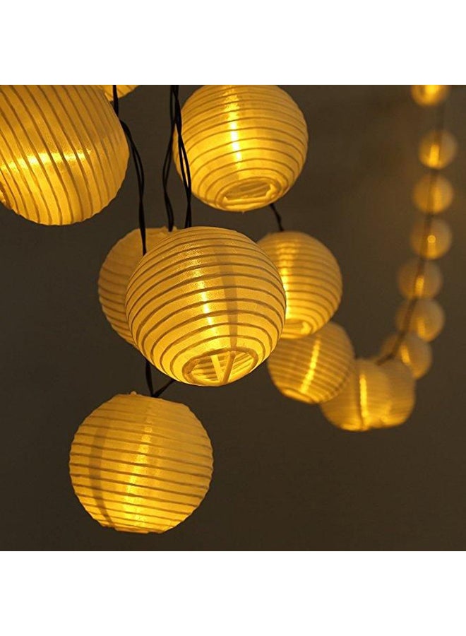 بيوينتي طقم شريط إضاءة من فوانيس تعمل بالطاقة الشمسية مكونة من 30 مصباح LED ذهبي/ أسود 10 x 13سم - Image 2