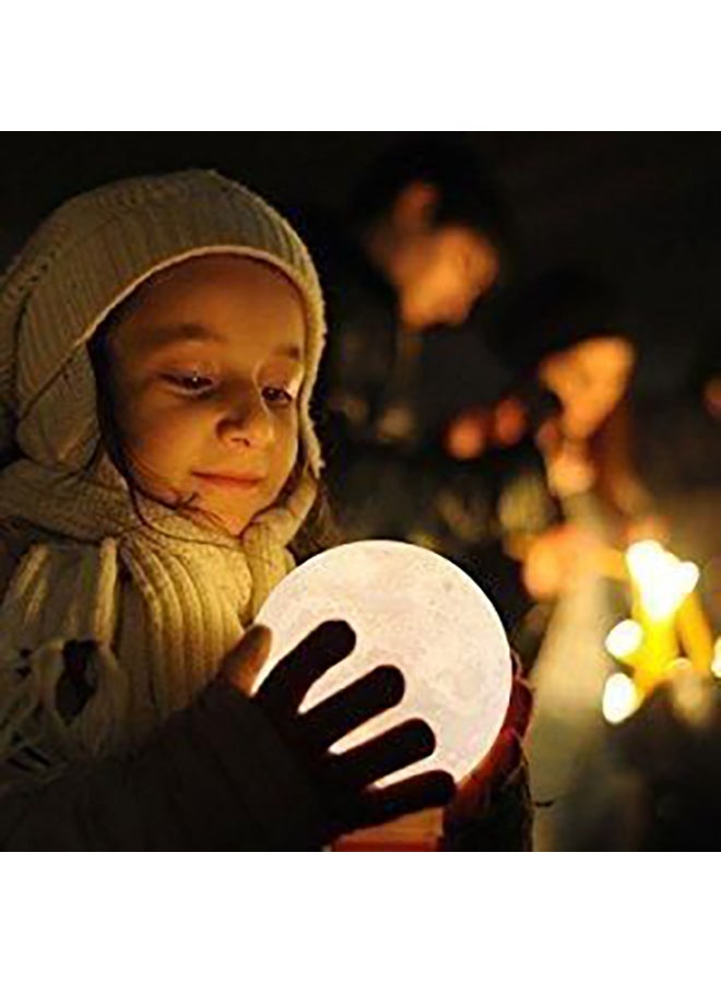 بيوينتي مصباح ليلي ثلاثي الأبعاد على شكل قمر مع جهاز تحكم عن بعد أبيض 16x16سم - Image 4