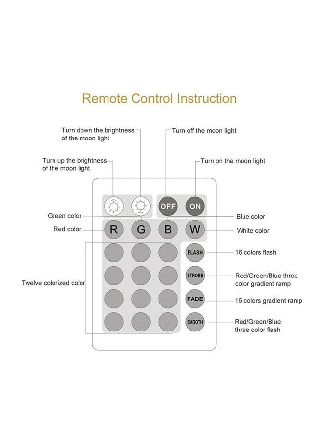 بيوينتي مصباح LED بتصميم على شكل قمر ثلاثي الأبعاد بمنفذ USB مع حامل أبيض/بيج - Image 3