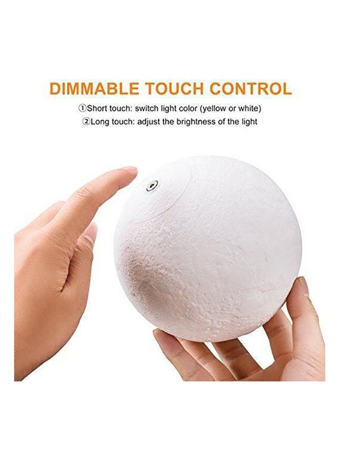 بيوينتي مصباح ليلي ثلاثي الأبعاد على شكل قمر مع جهاز تحكم عن بعد أبيض 16x16سم - Image 3