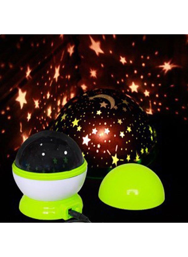 بيوينتي مصباح بروجيكتور دوار يعرض نجوم وقمر وسماء في الليل بمنفذ USB أسود/ أخضر/ أبيض 11 x 10سم - Image 4