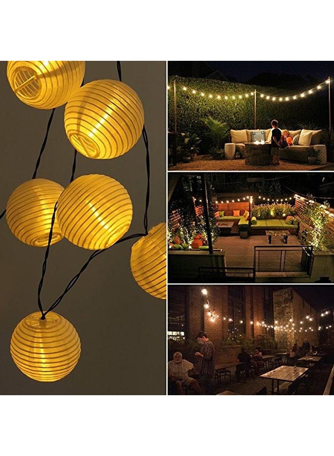 بيوينتي طقم شريط إضاءة من فوانيس تعمل بالطاقة الشمسية مكونة من 30 مصباح LED ذهبي/ أسود 10 x 13سم - Image 4