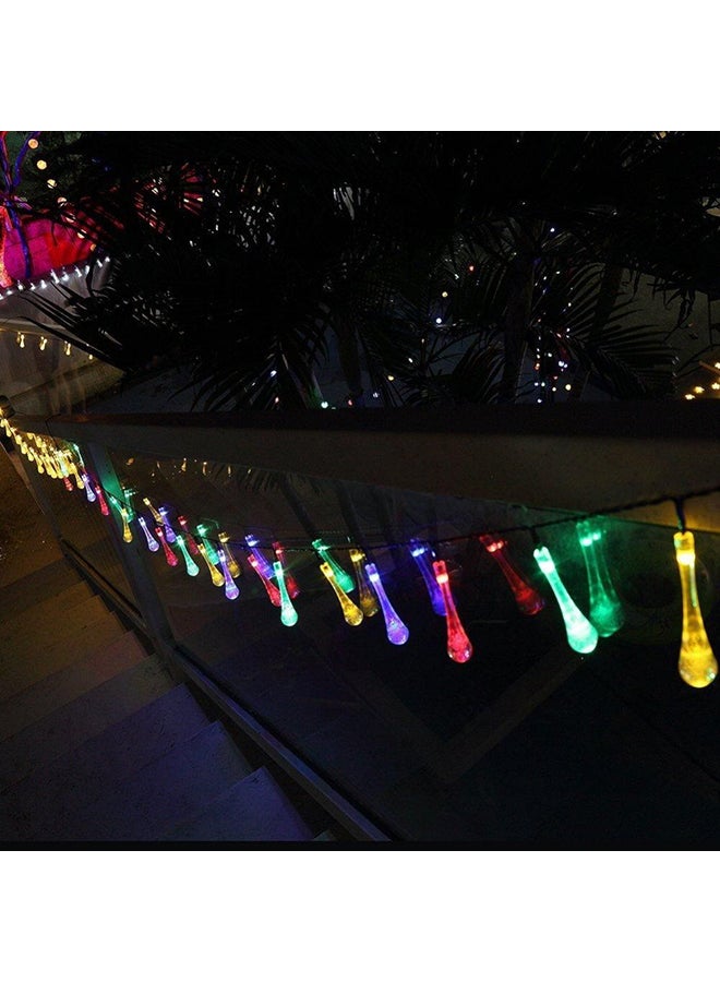 20-LED Raindrop Solar String Light For Christmas Multicolour 9 x 8cm Multicolour 9 x 8cm