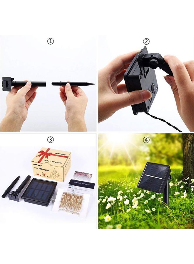 بيوينتي شريط إضاءة LED مكون من 200 مصباح يعمل بالطاقة الشمسية أبيض 6x9سم - Image 3