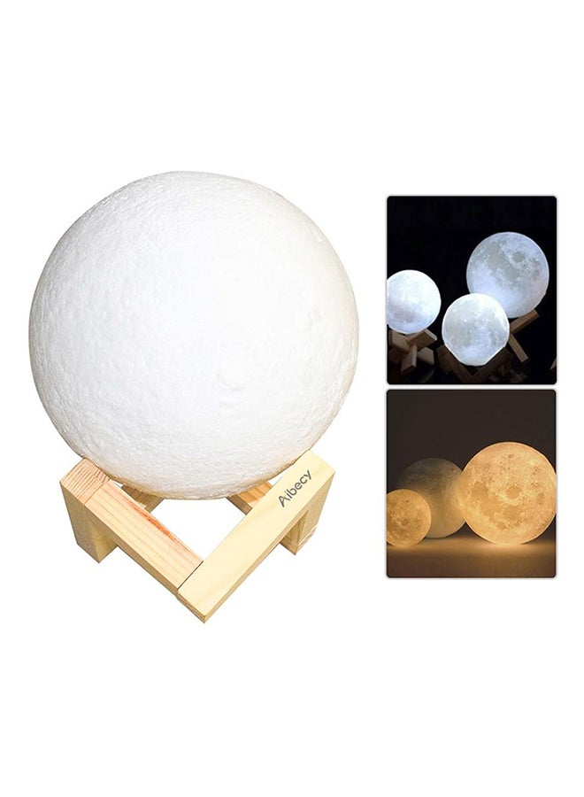 Beauenty 3D Printed Moon Lamp USB Rechargeable Night Light White 23x21cm - Image 3