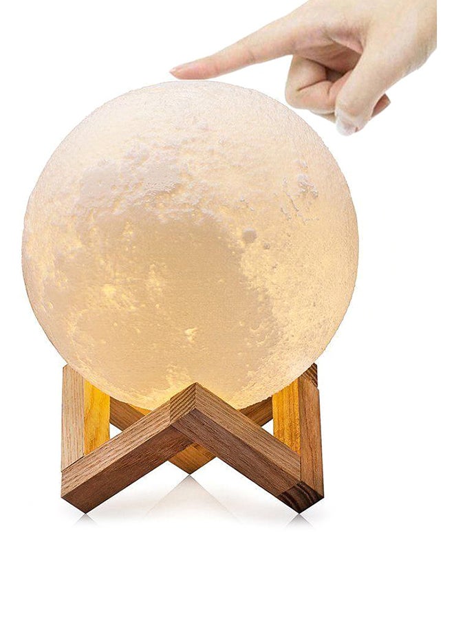 بيوينتي مصباح LED بتصميم على شكل قمر ثلاثي الأبعاد بمنفذ USB مع حامل أبيض/ رمادي/ بيج 18سم - Image 5