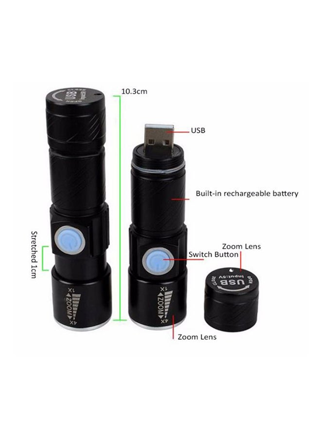 بيوينتي كشاف LED محمول قابل للشحن بمنفذ USB أبيض 9x10سم - Image 3