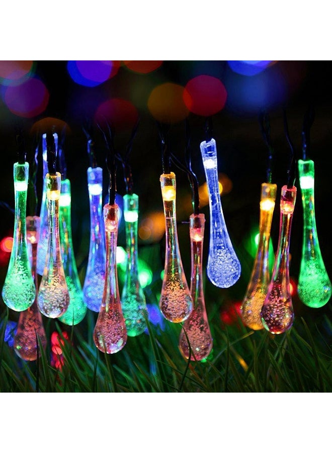 20-LED Raindrop Solar String Light For Christmas Multicolour 9 x 8cm Multicolour 9 x 8cm