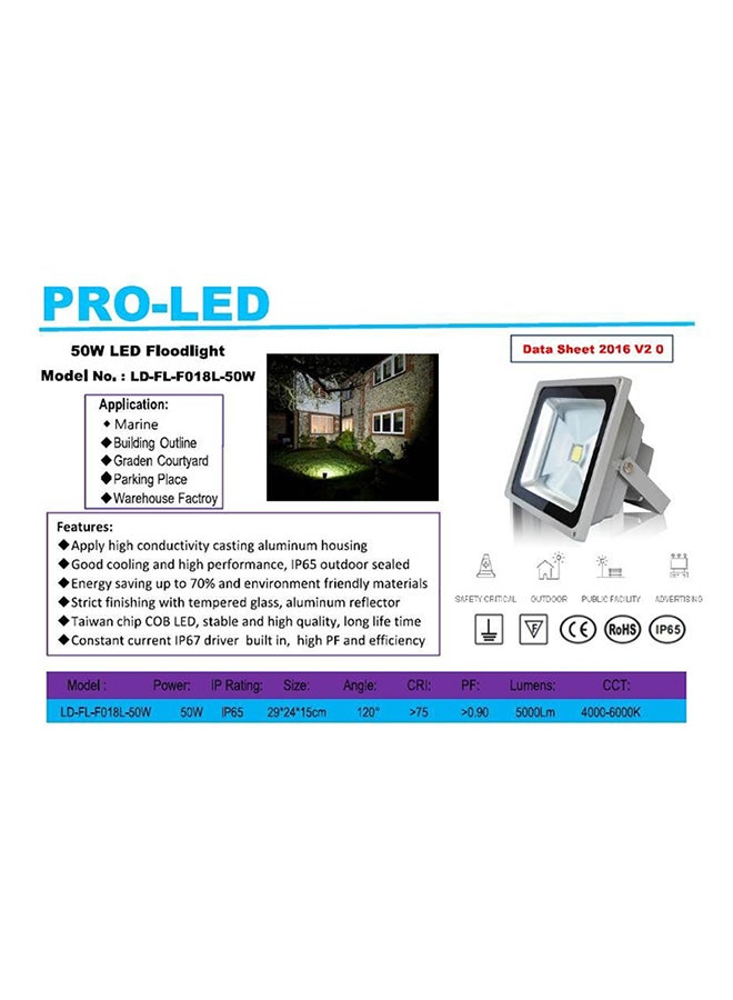 بيوينتي ضوء كشاف LED احترافي مضاد للماء أبيض 6x9سم - Image 4