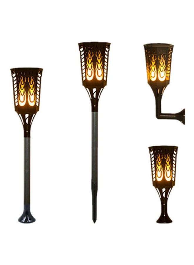 بيوينتي مجموعة مصابيح جدارية مزودة بشعلة LED تعمل بالطاقة الشمسية للحديقة والحفلات مكونة من قطعتين أبيض 6x9سم - Image 2