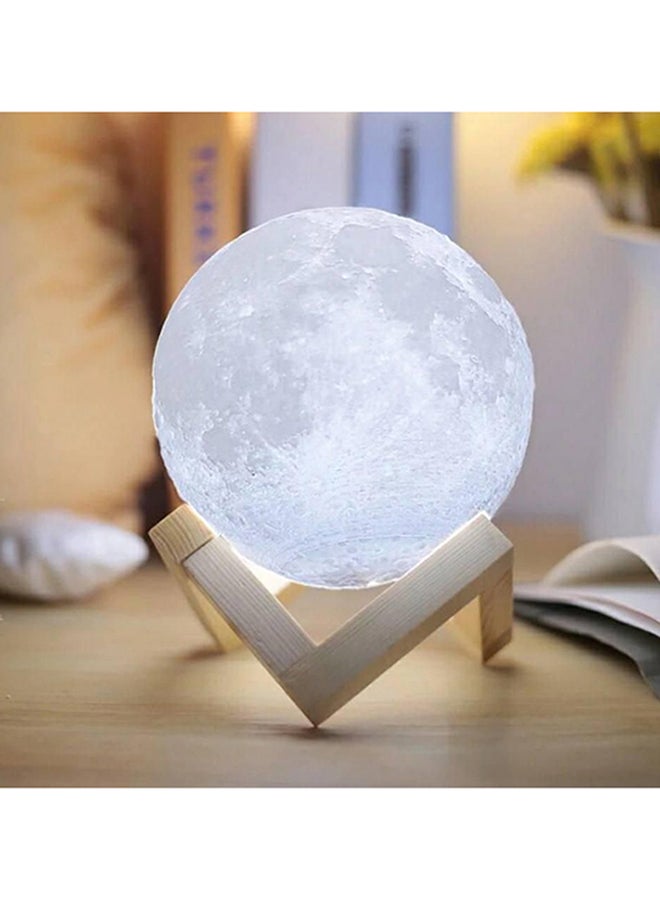 بيوينتي مصباح قابل للشحن بتصميم قمر ثلاثي الأبعاد أبيض 11x9سم - Image 3