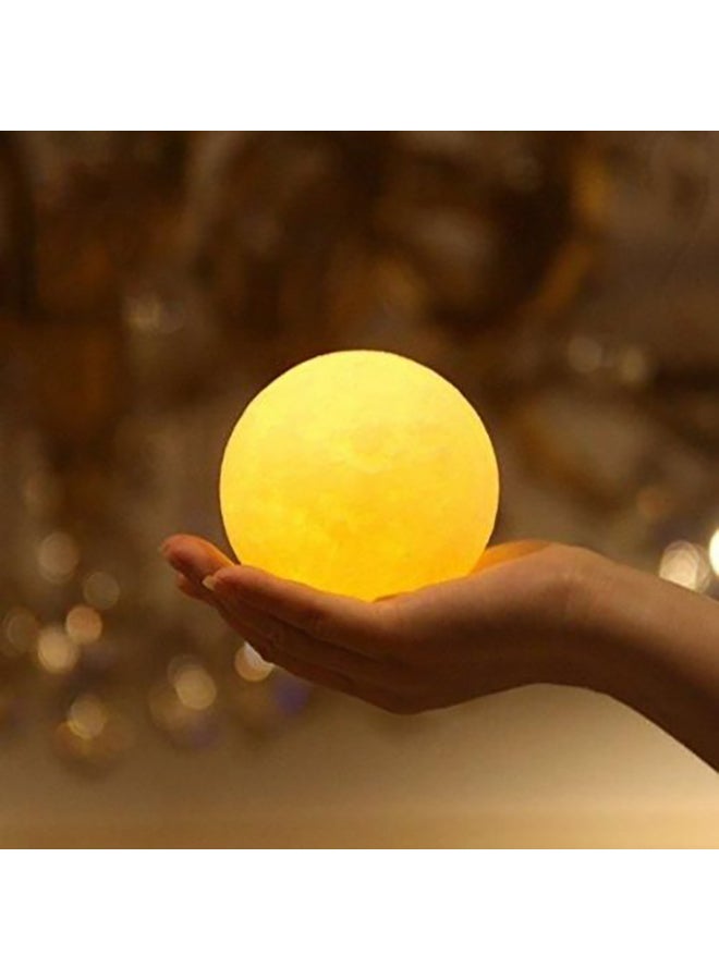 بيوينتي مصباح LED بتصميم قمر ثلاثي الأبعاد مع حامل أبيض/بني 13 x 13سم - Image 2