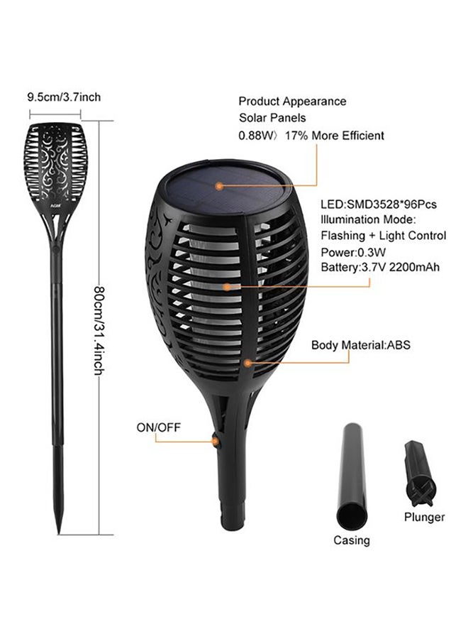 Beauenty LED Solar Flame Flickering Lawn Lamp Black 5 x 8cm - Image 3