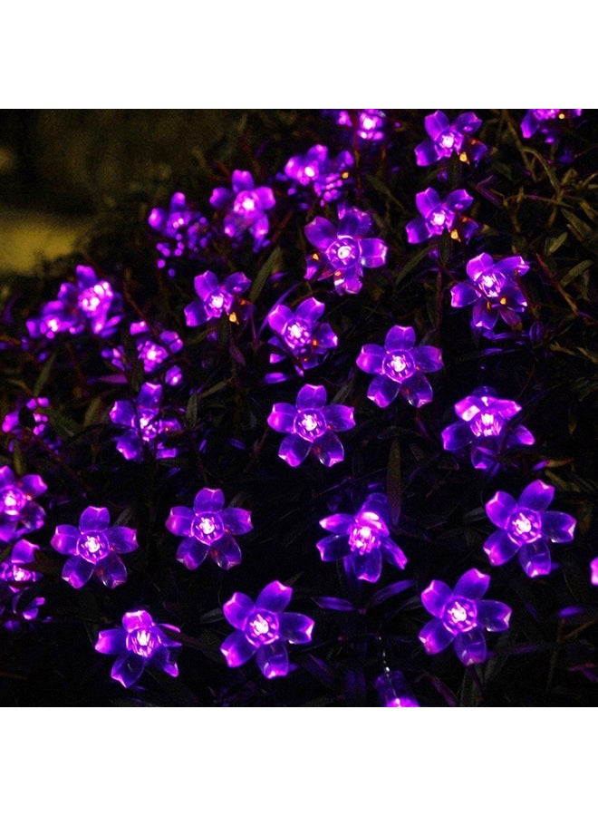 Beauenty 50-LED Cherry Blossom Solar String Light For Christmas Purple/White/Black 5 x 40cm Purple/White/Black 5 x 40cm - Image 4