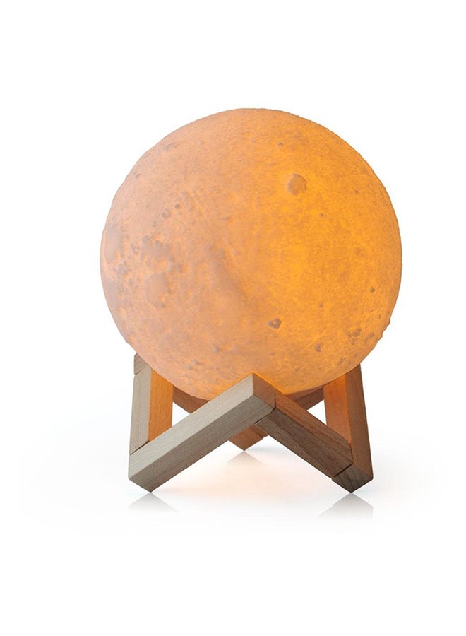 بيوينتي مصباح LED بتصميم على شكل قمر ثلاثي الأبعاد بمنفذ USB مع حامل بيج / أبيض / رمادي 20سم - Image 3