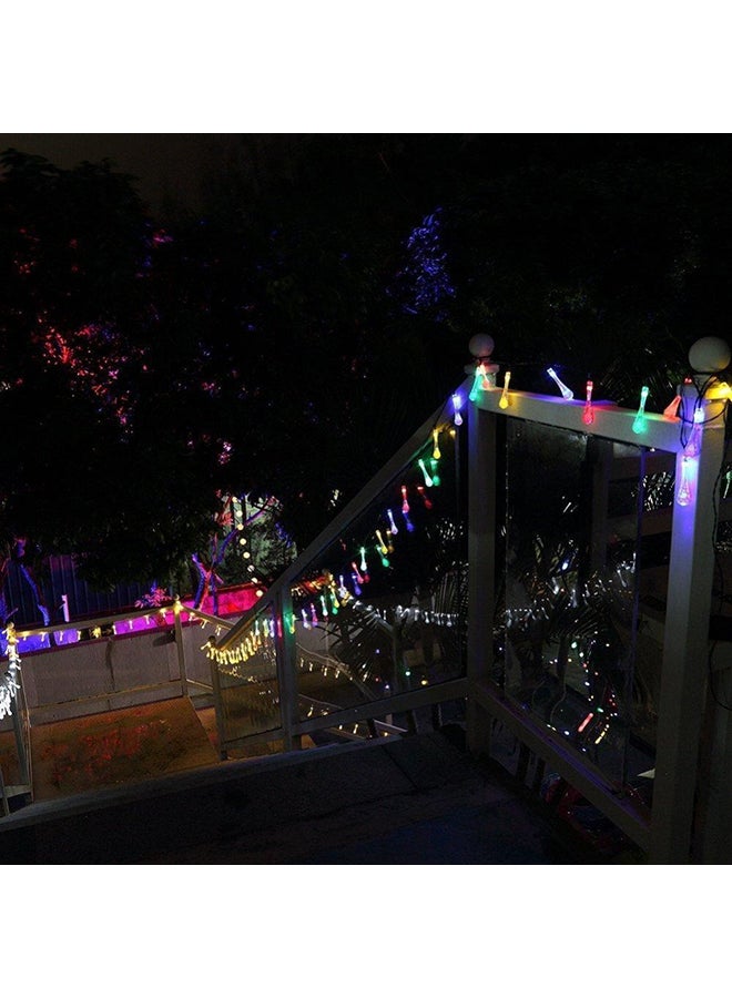20-LED Raindrop Solar String Light For Christmas Multicolour 9 x 8cm Multicolour 9 x 8cm