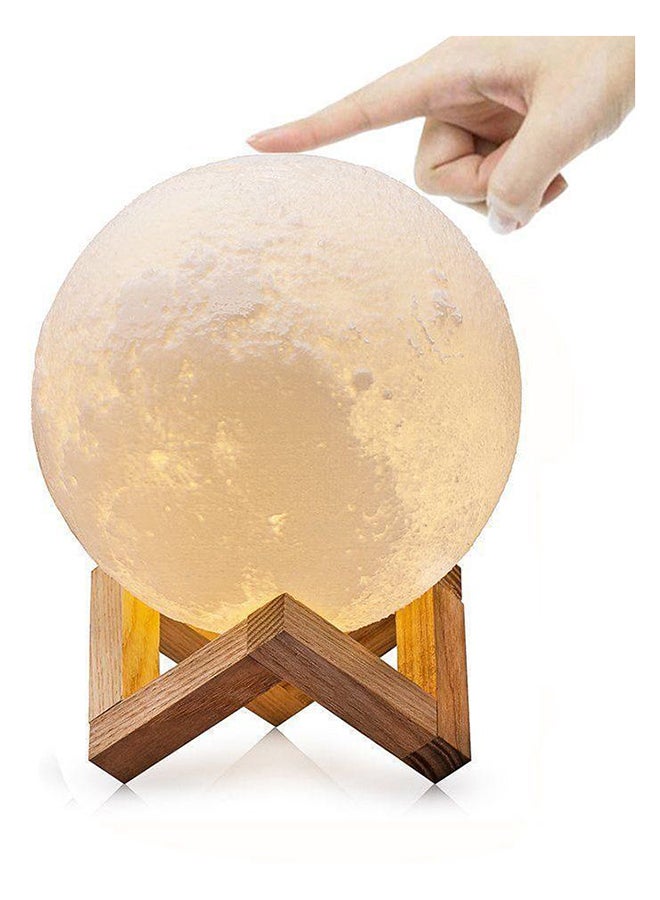 بيوينتي مصباح LED بتصميم على شكل قمر ثلاثي الأبعاد بمنفذ USB مع حامل أبيض/ رمادي/ بيج - Image 2