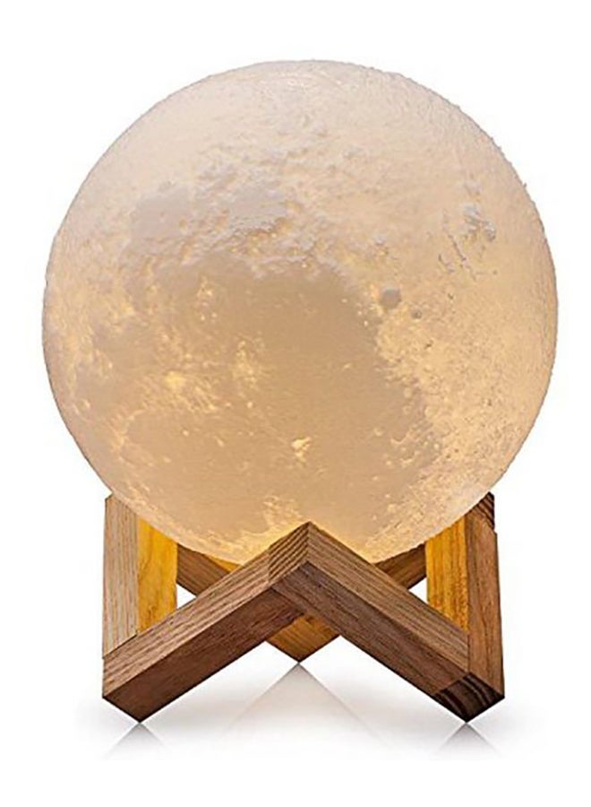 بيوينتي مصباح LED بتصميم قمر ثلاثي الأبعاد مع حامل أبيض دافئ 8x15سم - Image 3