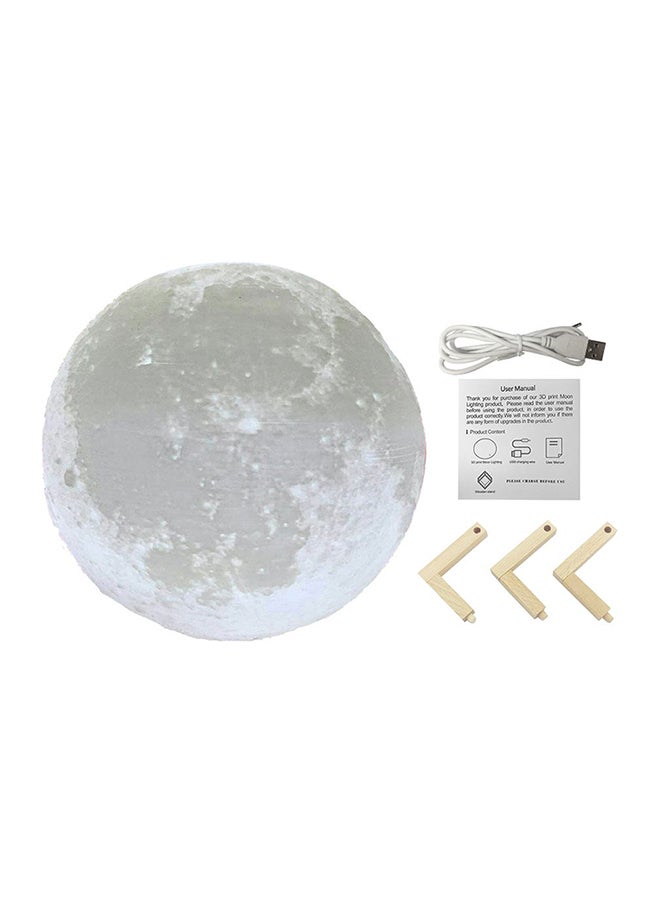 بيوينتي مصباح LED على شكل قمر بتصميم ثلاثي الأبعاد مزود بمنفذ USB أبيض/بيج 17سم - Image 3