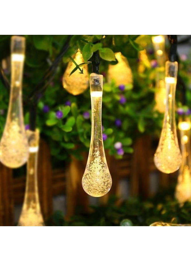 بيوينتي شريط إضاءة LED رقيق يعمل بالطاقة الشمسية ويحتوي على 30 مصباحاً أصفر 10x10سم - Image 3