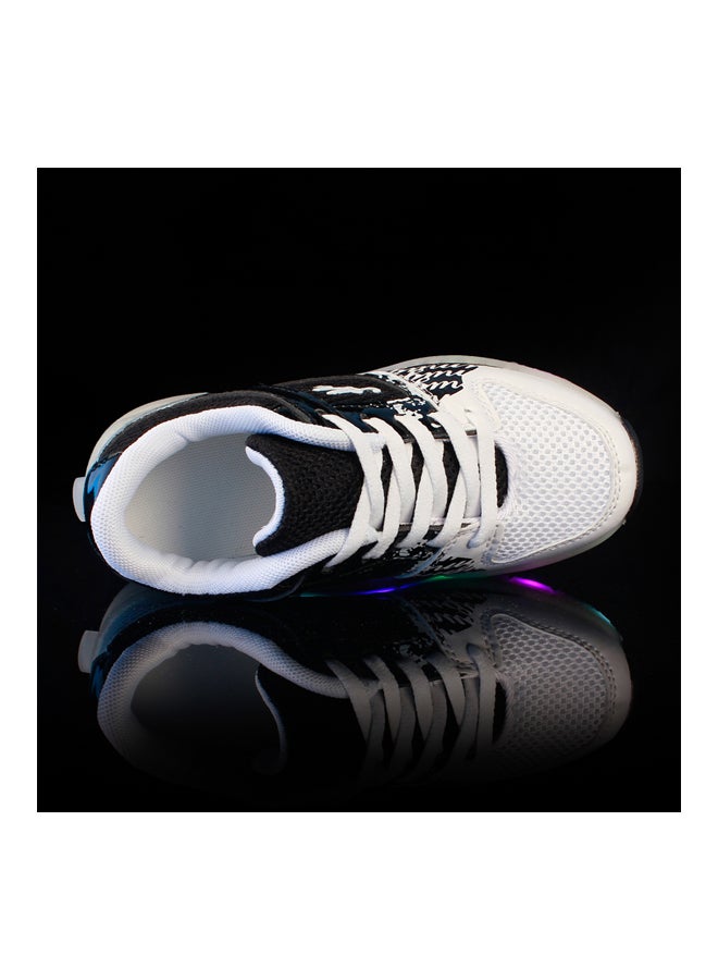 Flashing LED Wheeled Low Top Sneakers White/Black  - Image 2