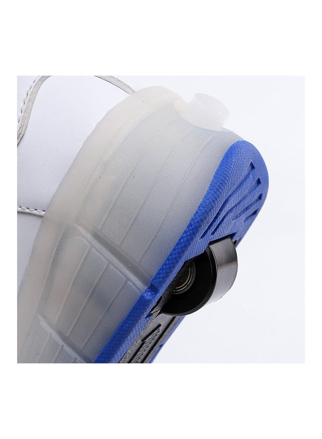 LED Flashing Wheeled Low Top Sneakers White  - Image 3