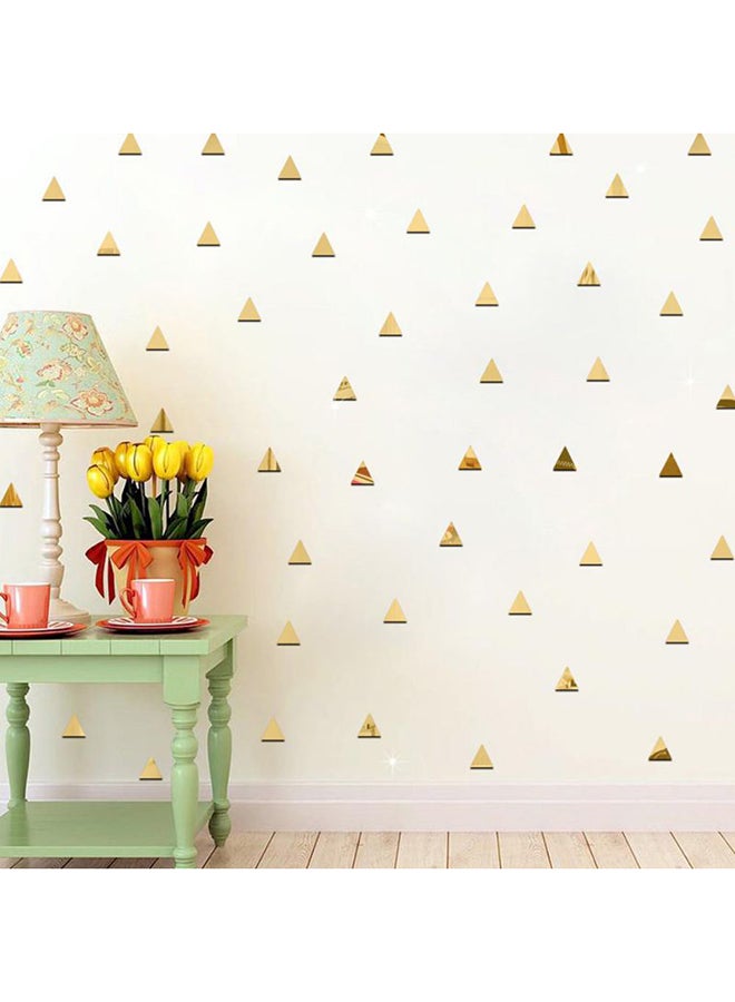 100-Piece Acrylic Mirrored Decorative Wall Sticker Gold 2X2.25CM