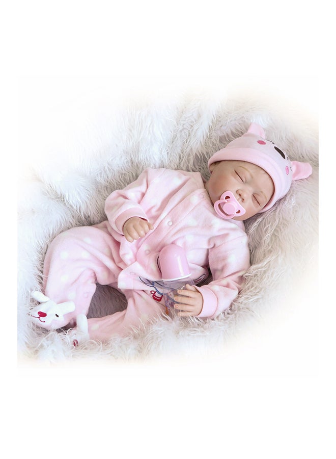 Reborn Baby Doll With Toy Rabbit Romper 