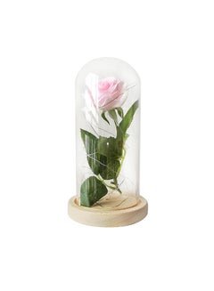 Bluelans Artificial Rose Glass Bottle Lamp White 