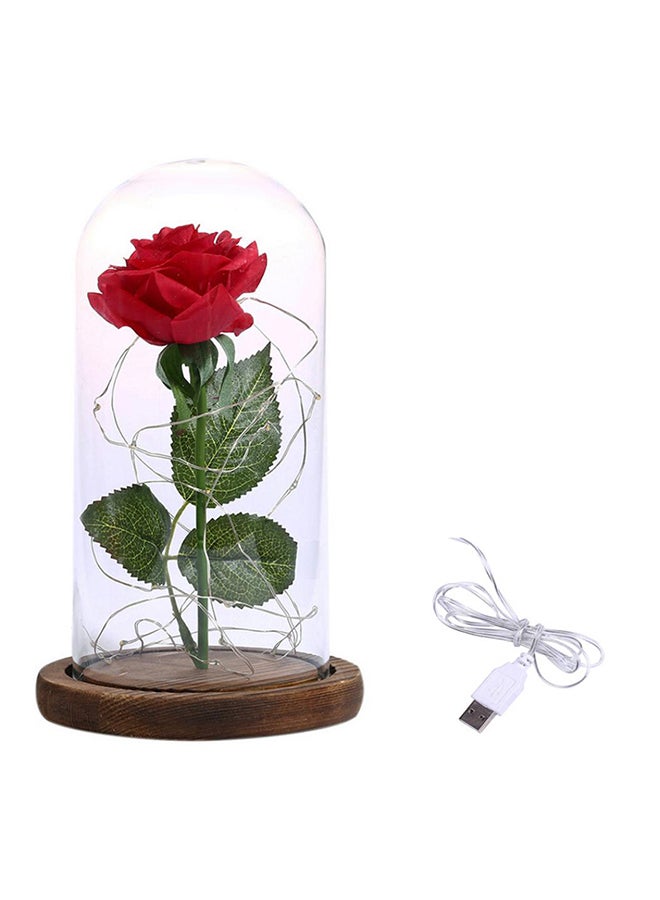 Bluelans Artificial Rose Flower 20 LED Glass Bottle Lamp White 