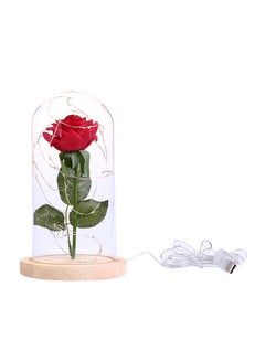 Bluelans Artificial Rose Flower 20 LED Glass Bottle Lamp White 