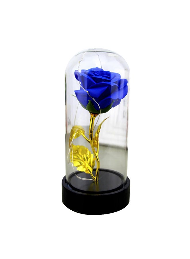 Bluelans Artificial Rose Flower LED Glass Bottle Lamp White 