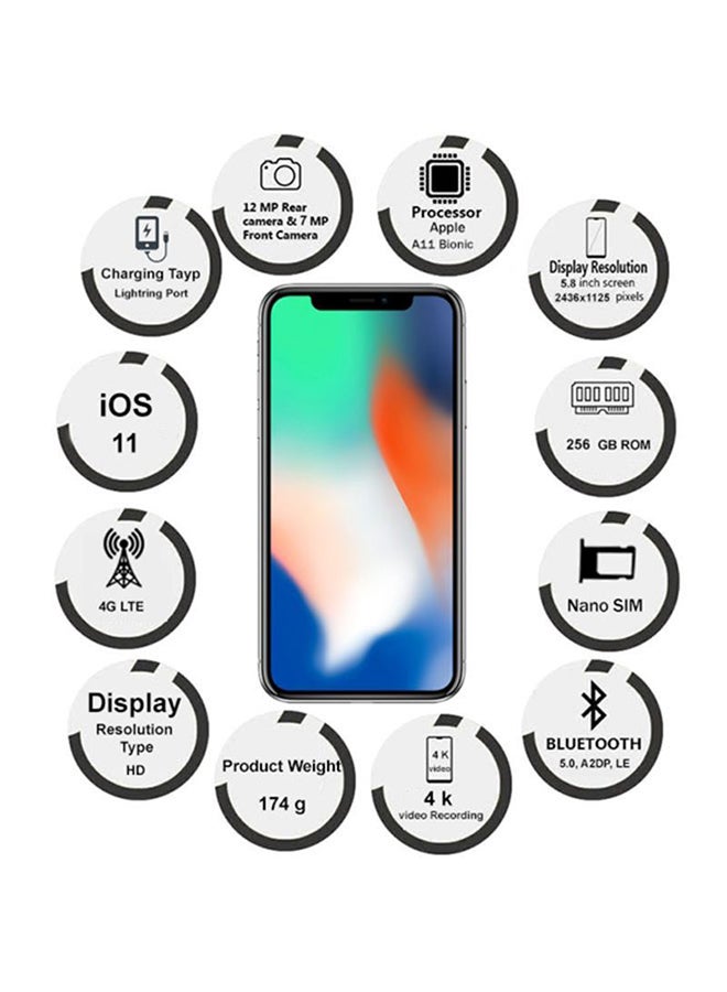 Apple - iPhone X Without FaceTime Silver 256GB 4G LTE - Image 1
