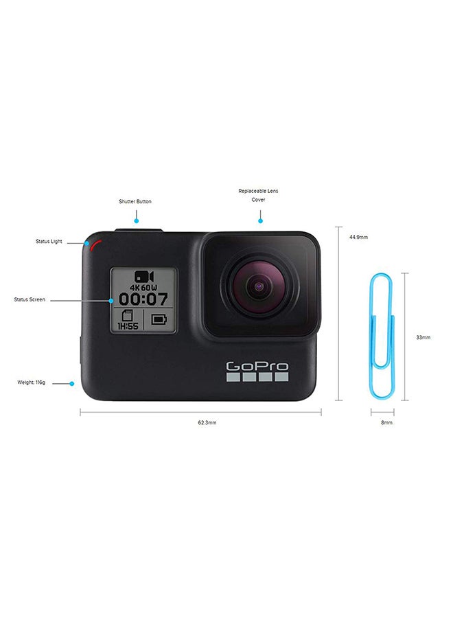 GoPro - Hero7 Sports Digital Action Camera Black with 12MP, 4K60/1080p240 video resolution  8x Slo-Mo Wi-Fi + Bluetooth GPS Enabled Water Resistant - Image 1