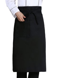 Bluelans Protective Waist Half Apron Cover With Pocket Black 