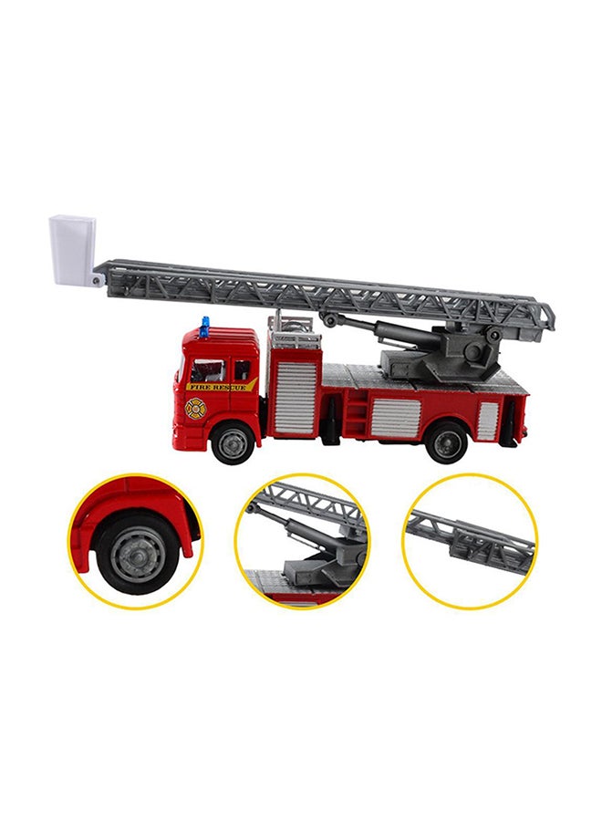 Mini Pull Back Simulation Construction Fire Engine Truck Model Toy - Image 2